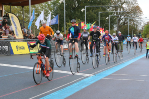 The largest penny-farthing race in a velodrome