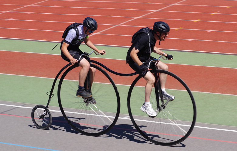 Greatest distance on a tandem penny farthing in one hour 